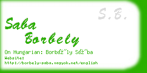 saba borbely business card